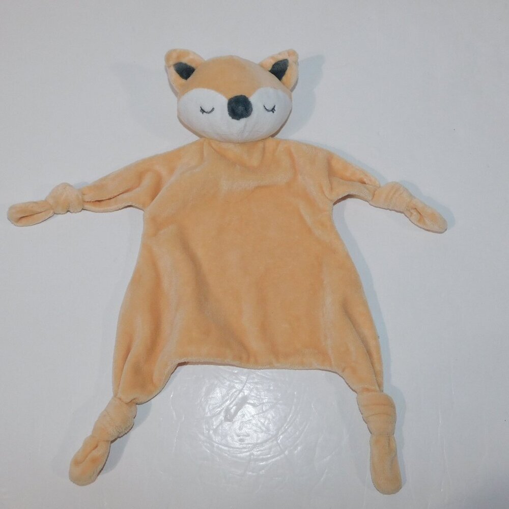 My Tiny Moments Orange Tan Fox Plush Security Blanket Baby Lovey Nunu Soother